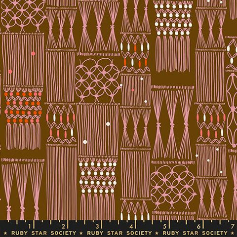 Retro Macrame in Cocoa  -- Calathea -- Ruby Star Society Moda Fabrics