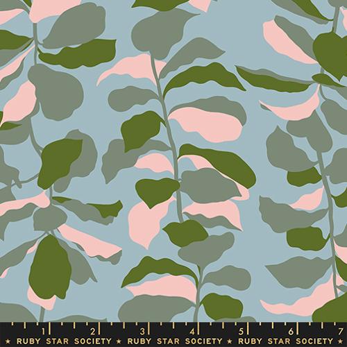 Fiddle Leaf in Soft Blue  -- Calathea -- Ruby Star Society Moda Fabrics