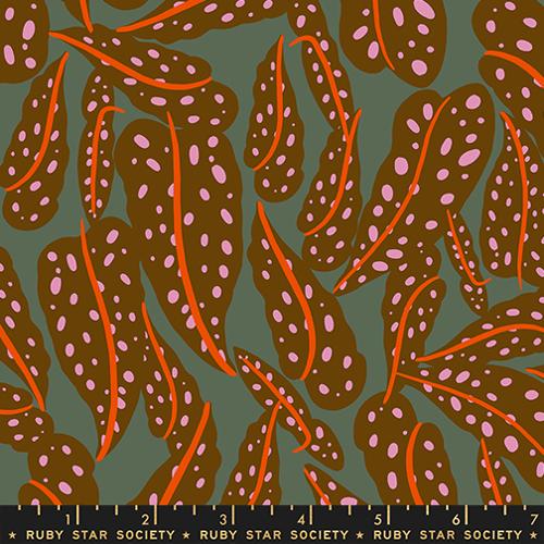 Overlapping Leaves in  Cocoa  -- Calathea -- Ruby Star Society Moda Fabrics