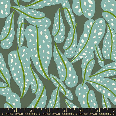 Overlapping Leaves in  Seaweed -- Calathea -- Ruby Star Society Moda Fabrics