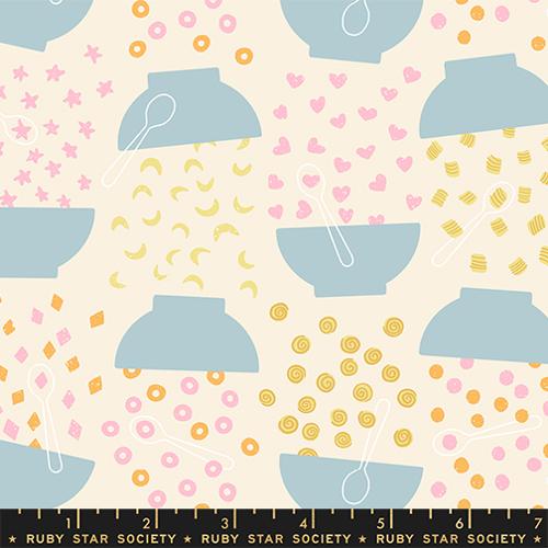 Flying Cereal in Natural --- Egg and Friends by Kim Kight -- Ruby Star Society Moda Fabrics
