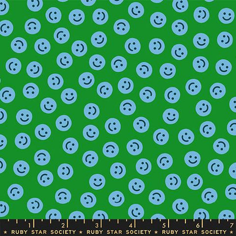 Smiley in Dark Verdant --- Egg and Friends by Kim Kight -- Ruby Star Society Moda Fabrics