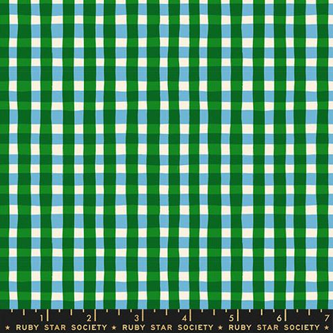 Tablecloth Plaid Blender in Verdant --- Egg and Friends by Kim Kight -- Ruby Star Society Moda Fabrics