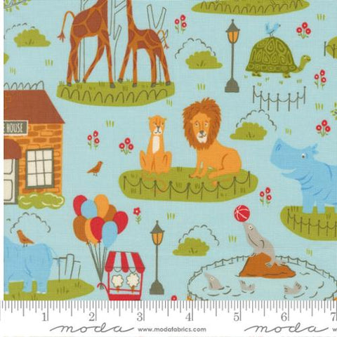 Animal Park Scenic in Cloud -- Animal Park by Stacy Iest Hsu or Moda Fabrics