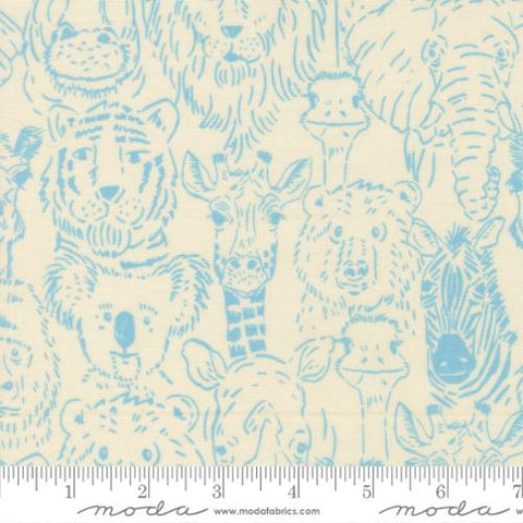 One Big Happy Family in Dove -- Animal Park by Stacy Iest Hsu or Moda Fabrics