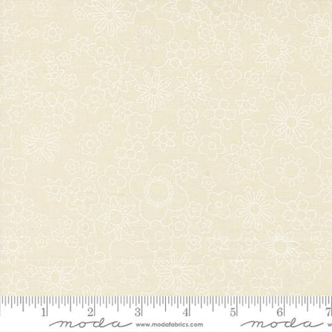 Petal Power in Cloud White -- Happy Daze by Chloe's Closest -- Moda Fabrics