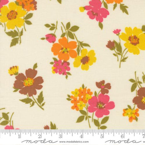 Groovy Garden Florals in Cloud -- Happy Daze by Chloe's Closest -- Moda Fabrics