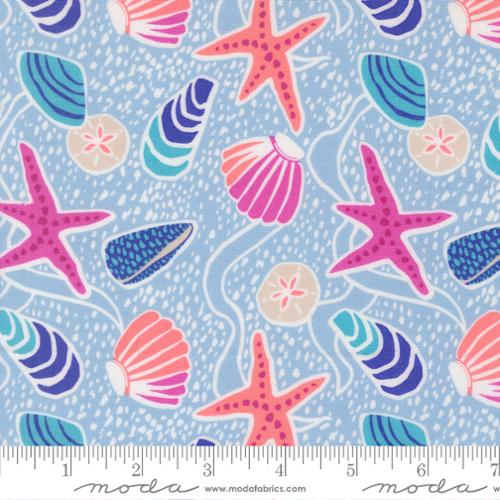Sea Shells in Marlin -- Reef by Kate Spain -- Moda Fabrics