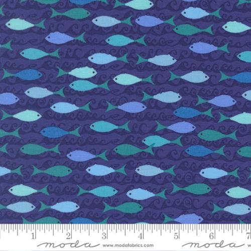 School of Fish in Seafoam  -- Reef by Kate Spain -- Moda Fabrics