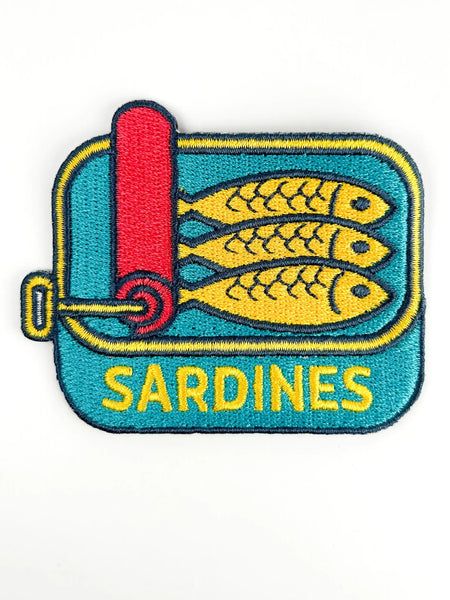 Sardines Patch – Retro Embroidered Iron-On Patch for Foodies