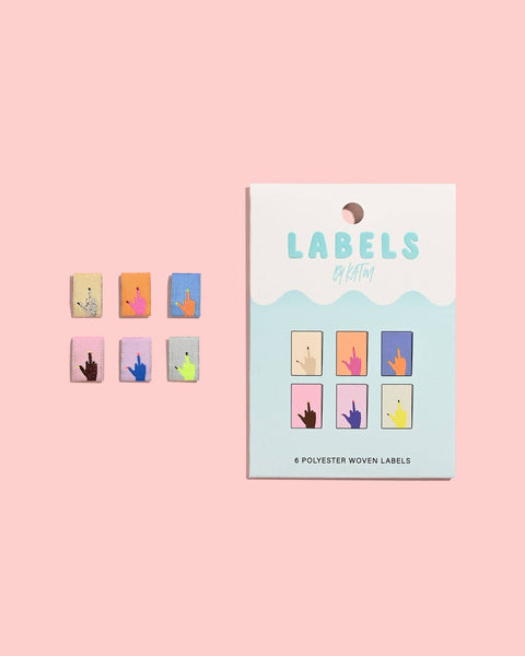 Middle Finger Mini Hands Woven Labels | KATM