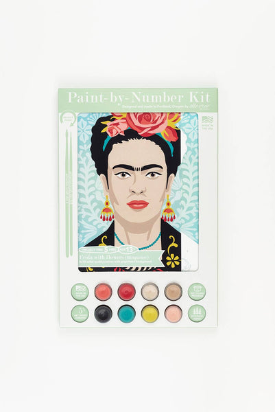 Turquoise Frida with Flowers Paint-by-Number Kit