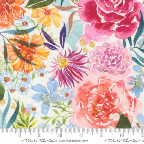 Midsummer Bloom Canvas in Cloud -- Soulstice by Create Joy Project for Moda Fabrics