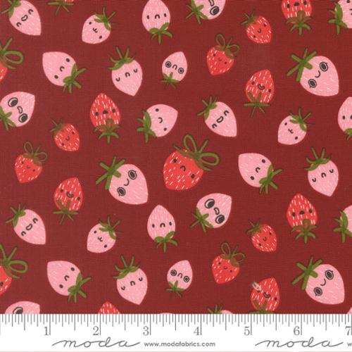 Strawberries in Rose -- Funny Valentine  by Lizzy House -- Moda Fabrics
