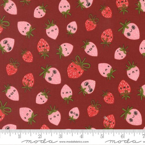 Strawberries in Rose -- Funny Valentine  by Lizzy House -- Moda Fabrics