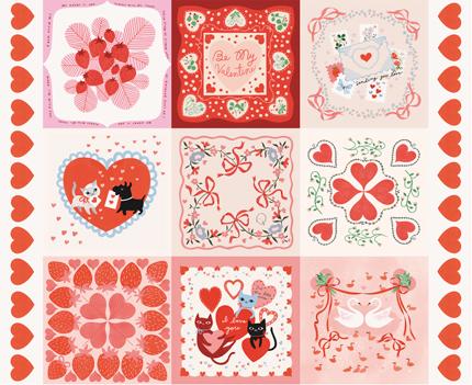 Funny Valentine Panel Mult -- Funny Valentine by Lizzy House -- Moda Fabric