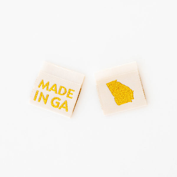 Made in My State Gold Woven Labels