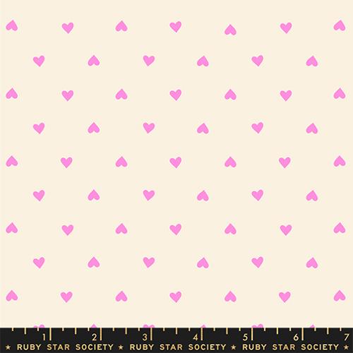 Hearts Basics in Neon Rose -- Trinketry by Melody Miller -- Ruby Star Society Moda Fabrics
