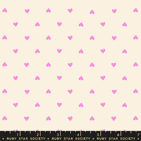Hearts Basics in Neon Rose -- Trinketry by Melody Miller -- Ruby Star Society Moda Fabrics