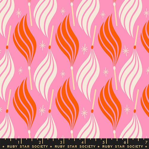 Lit Novelty Flame in Flamingo -- Trinketry by Melody Miller -- Ruby Star Society -- Moda Fabrics