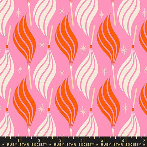 Lit Novelty Flame in Flamingo -- Trinketry by Melody Miller -- Ruby Star Society -- Moda Fabrics