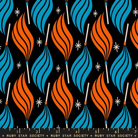 Lit Novelty Flame in Black  -- Trinketry by Melody Miller -- Ruby Star Society -- Moda Fabrics