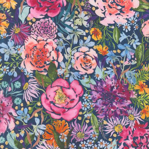 108" Soulstice Floral in Navy -- Soulstice by Create Joy Project for Moda Fabrics