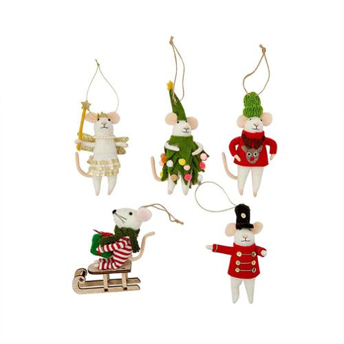 Felt Mouse Ornament (Assorted Styles)