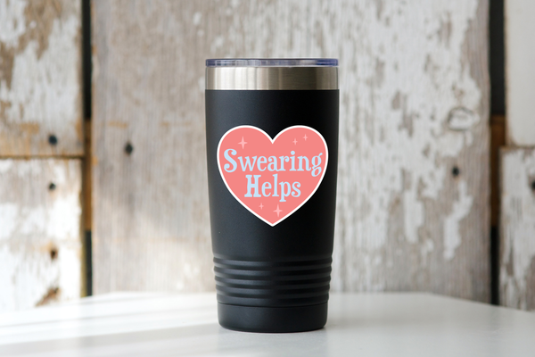 Swearing Helps Sticker - heart, naughty, cute, funny