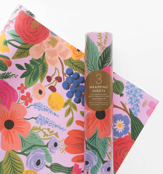 Roll of 3 Garden Party Wrapping Sheets