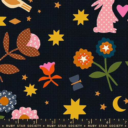 Mystic Fable Novelty Applique in Soft Black --  Mystic Fable by Alexia Abegg -- Ruby Star Society -- Moda Fabrics