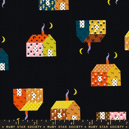 Little House in Soft Black --  Mystic Fable by Alexia Abegg -- Ruby Star Society -- Moda Fabrics