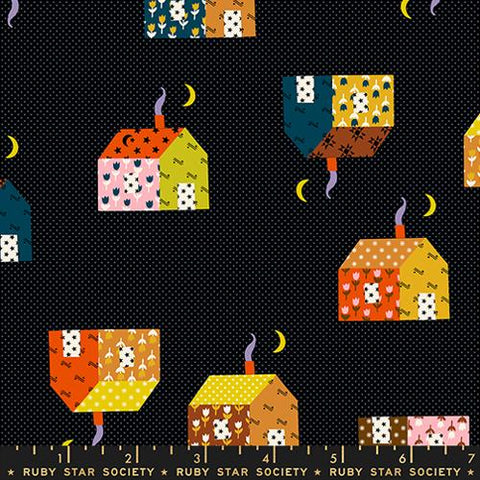 Little House in Soft Black --  Mystic Fable by Alexia Abegg -- Ruby Star Society -- Moda Fabrics