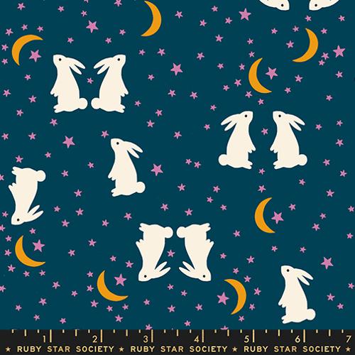 Bunnies in Galaxy --  Mystic Fable by Alexia Abegg -- Ruby Star Society -- Moda Fabrics