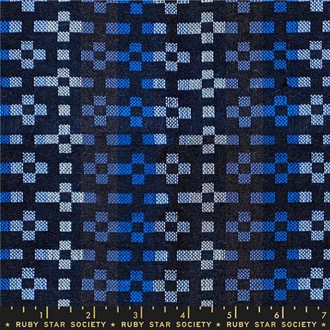 Flowers in Black Blue --  Mystic Fable Warp & Weft by Alexia Abegg -- Ruby Star Society -- Moda Fabrics