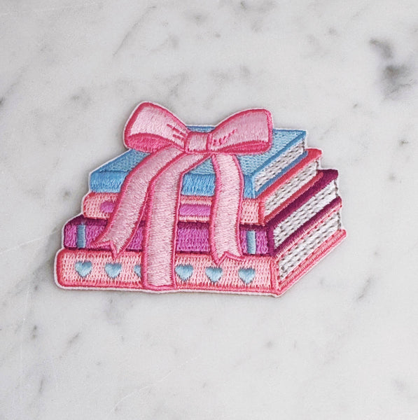 Tied with a Bow Book Stack Patch