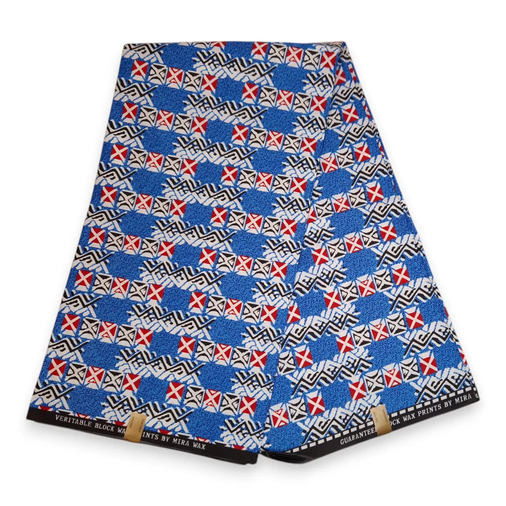 African Print Fabric - Blue Bogolan - Poly