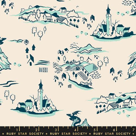 Mountain Town in Frost -- Fireglow by Sarah Watts --  Ruby Star Society -- Moda Fabrics