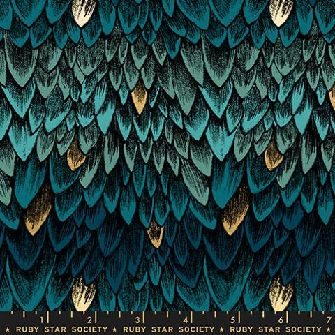 Scales in Metallic Galaxy -- Fireglow by Sarah Watts --  Ruby Star Society -- Moda Fabrics