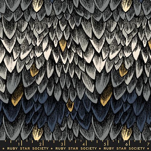 Scales in Metallic Smoke -- Fireglow by Sarah Watts --  Ruby Star Society -- Moda Fabrics