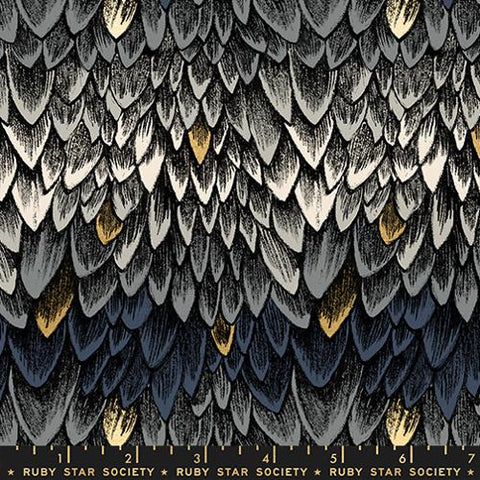Scales in Metallic Smoke -- Fireglow by Sarah Watts --  Ruby Star Society -- Moda Fabrics