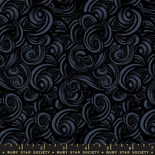 Smoke Blenders Swirls in Black -- Fireglow by Sarah Watts --  Ruby Star Society -- Moda Fabrics