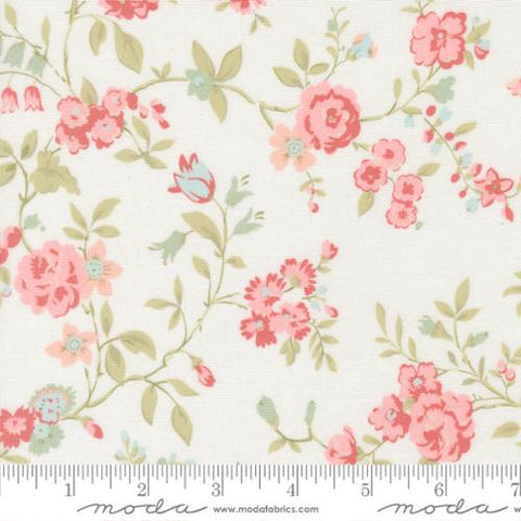 Main Floral in Linen White -- Abide by Brenda Riddle Designs for Moda Fabrics