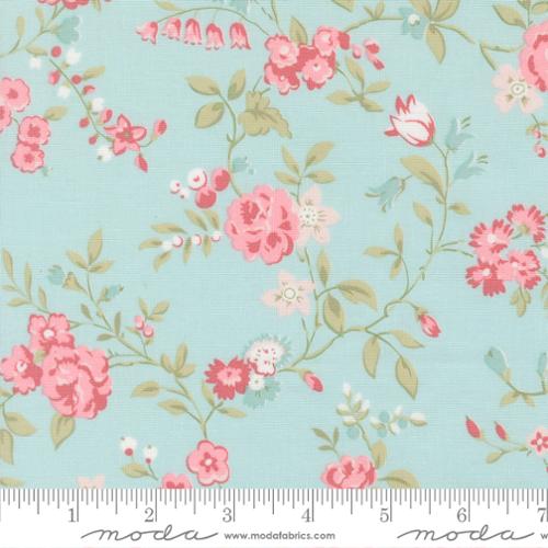 Main Floral in Light Blue -- Abide by Brenda Riddle Designs for Moda Fabrics