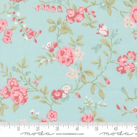 Main Floral in Light Blue -- Abide by Brenda Riddle Designs for Moda Fabrics