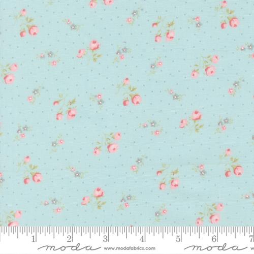 Small Floral Dots in Light Blue -- Abide by Brenda Riddle Designs for Moda Fabrics