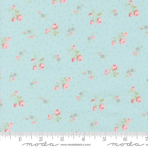 Small Floral Dots in Light Blue -- Abide by Brenda Riddle Designs for Moda Fabrics