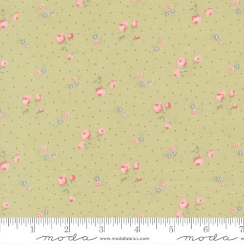 Small Floral Dots in Light Green -- Abide by Brenda Riddle Designs for Moda Fabrics