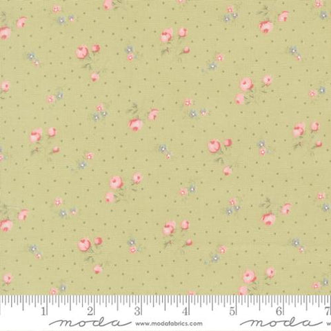 Small Floral Dots in Light Green -- Abide by Brenda Riddle Designs for Moda Fabrics