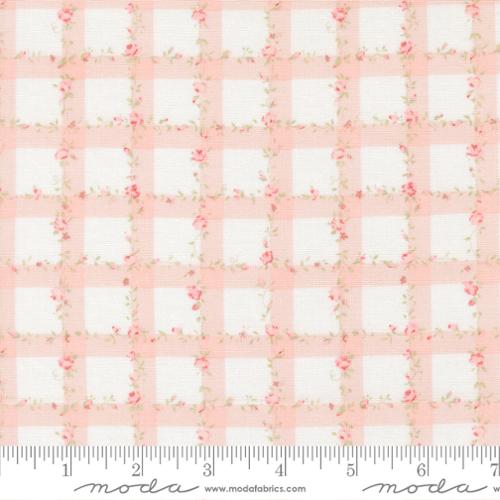 Floral Plaid Gingham Checks in Pink -- Abide by Brenda Riddle Designs for Moda Fabrics